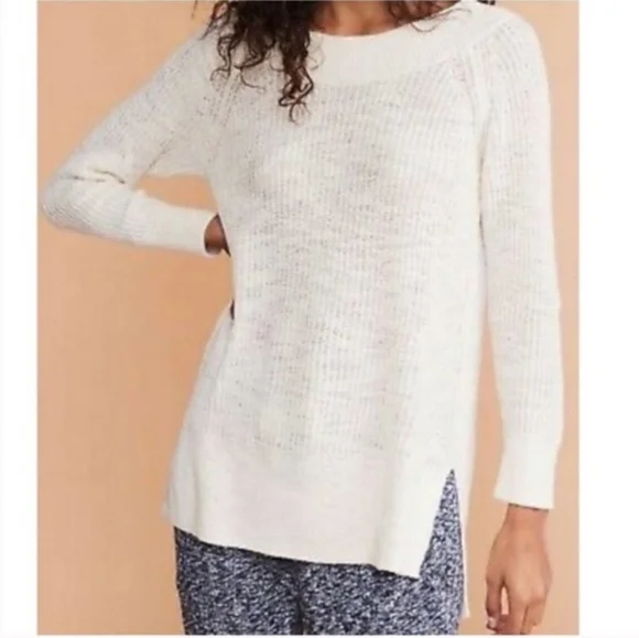 Lou & Grey Off White Knit Tunic Sweater Medium - Picture 1 of 8